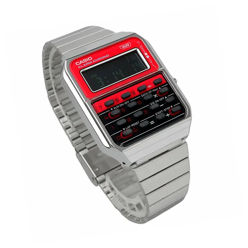 Casio Data Bank Red Dial Men's Watch- CA-500WE-4BDF